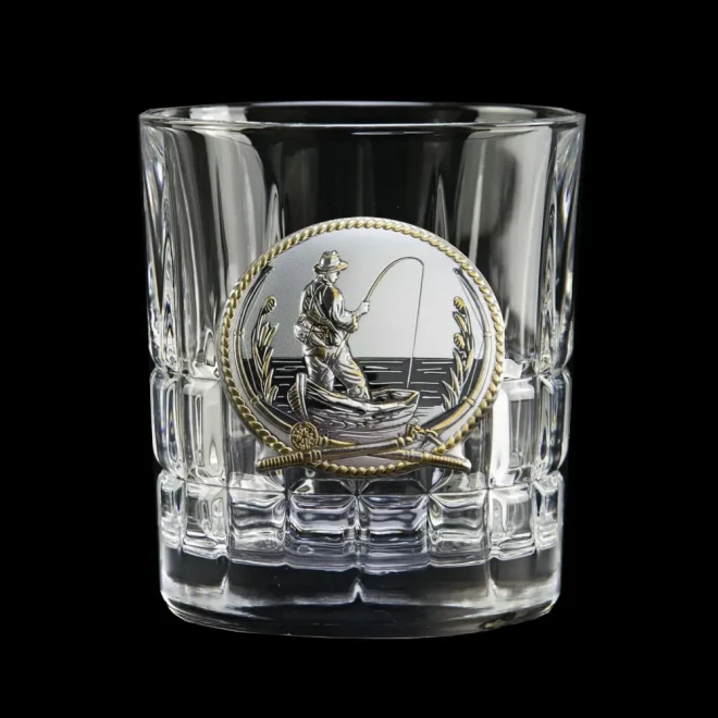 Набір для віскі «FISHERMAN» Boss Crystal - 6 кришталевих келихів | Золото, Срібло