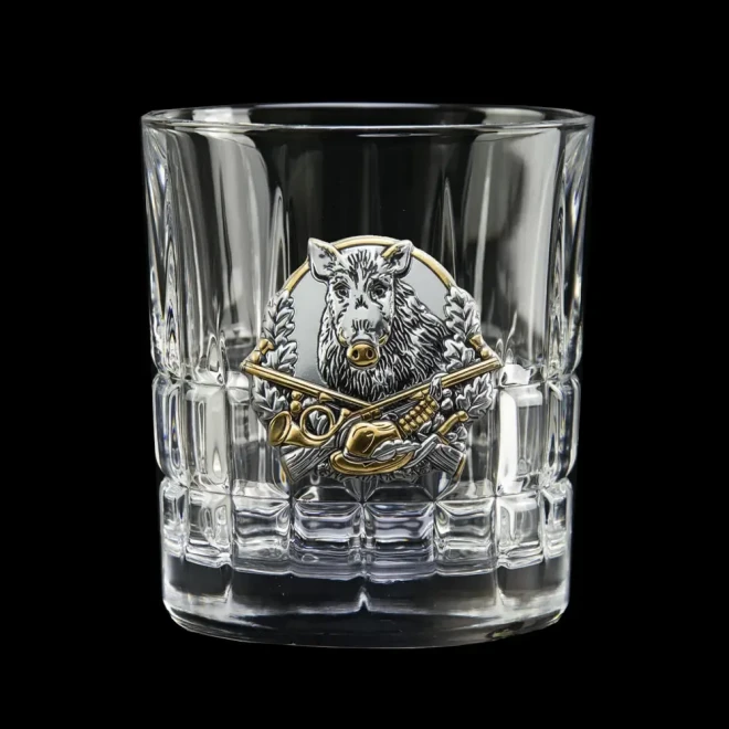 Набір для віскі «HUNTER» Boss Crystal - 6 кришталевих келихів | Золото, Срібло
