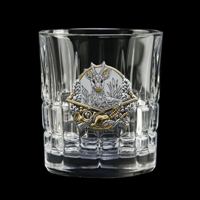 Набір для віскі «HUNTER» Boss Crystal - 6 кришталевих келихів | Золото, Срібло