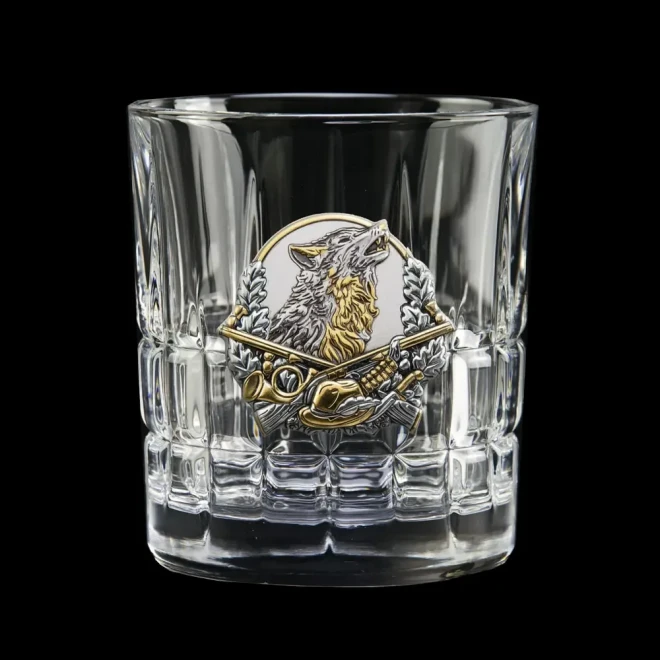 Набір для віскі «HUNTER» Boss Crystal - 6 кришталевих келихів | Золото, Срібло