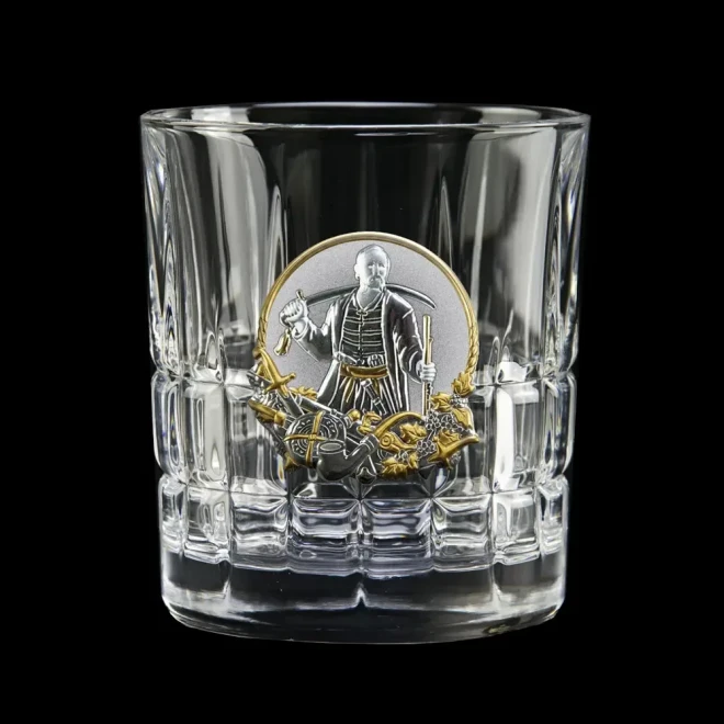 Набір для віскі «КОЗАКИ» Boss Crystal - 6 кришталевих келихів | Золото, Срібло