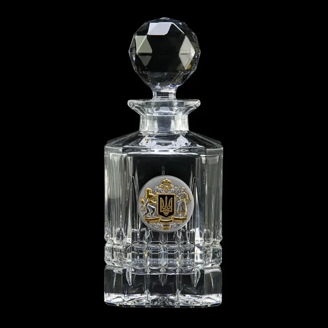 Набір для віскі «КАЗАКИ» Boss Crystal - 6 кришталевих келихів із графином | Золото, Срібло