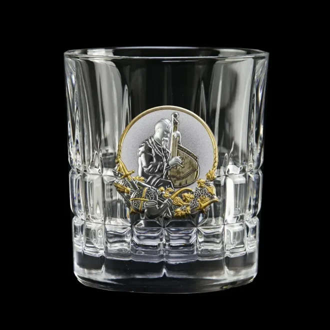 Набір для віскі «КАЗАКИ» Boss Crystal - 6 кришталевих келихів із графином | Золото, Срібло