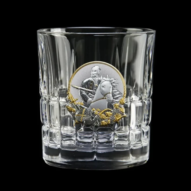 Набір для віскі «КАЗАКИ» Boss Crystal - 6 кришталевих келихів із графином | Золото, Срібло