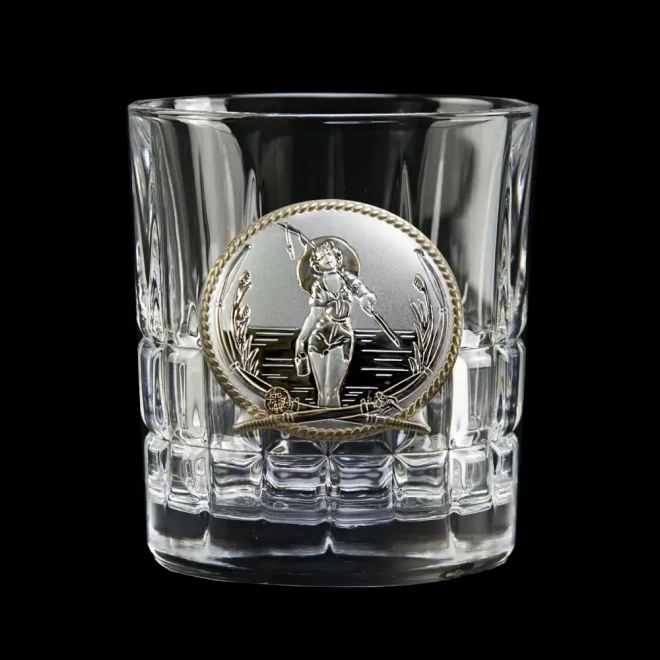 Набір для віскі «FISHERMAN» Boss Crystal - 6 кришталевих келихів з графином | Золото, Срібло