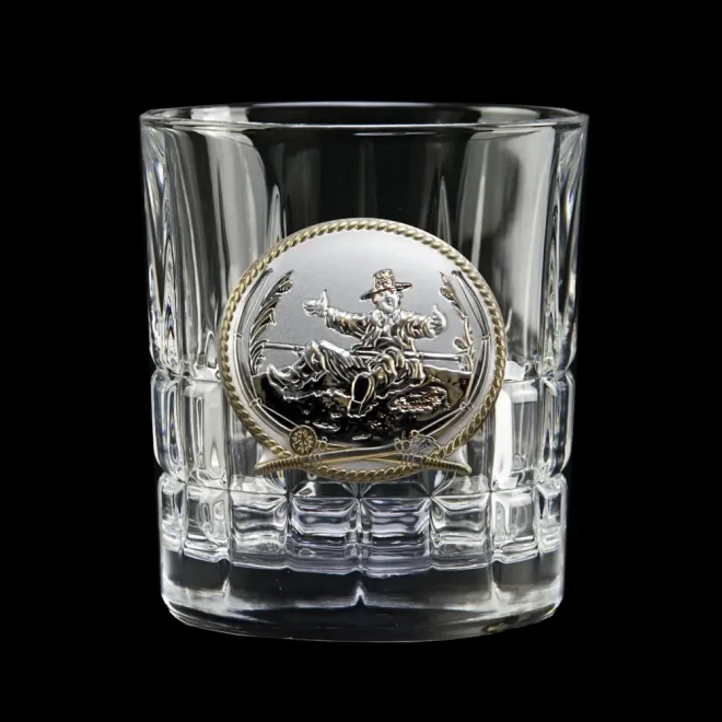 Набір для віскі «FISHERMAN» Boss Crystal - 6 кришталевих келихів з графином | Золото, Срібло