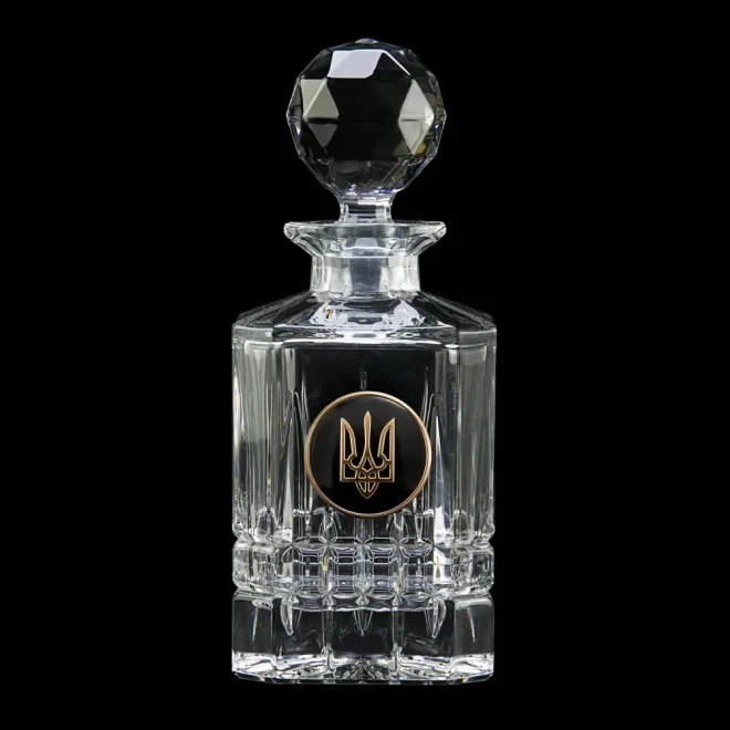 Набір для віскі «ПОЛІЦІЯ» Boss Crystal - 6 кришталевих келихів з графином | Золото, Срібло