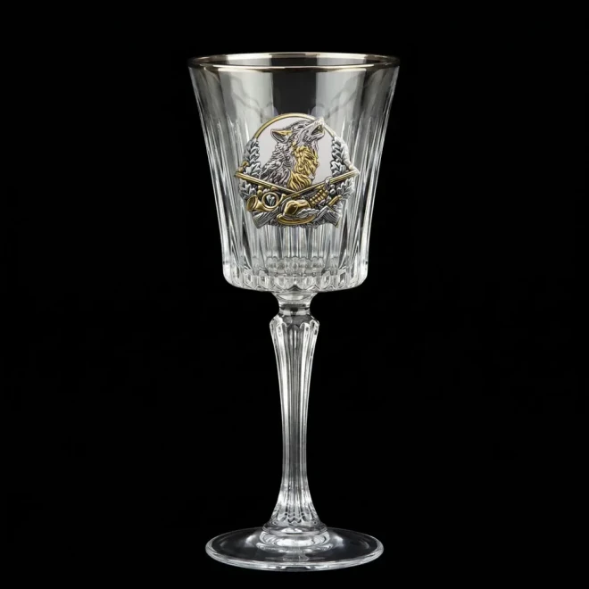 Набір для вина «HUNTER» Boss Crystal - 6 кришталевих келихів | Золото, Срібло, Платина