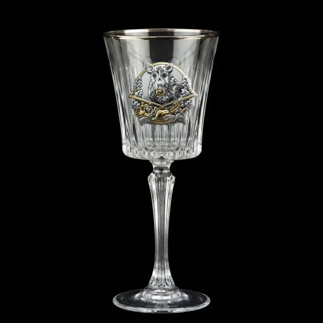 Набір для вина «HUNTER» Boss Crystal - 6 кришталевих келихів | Золото, Срібло, Платина
