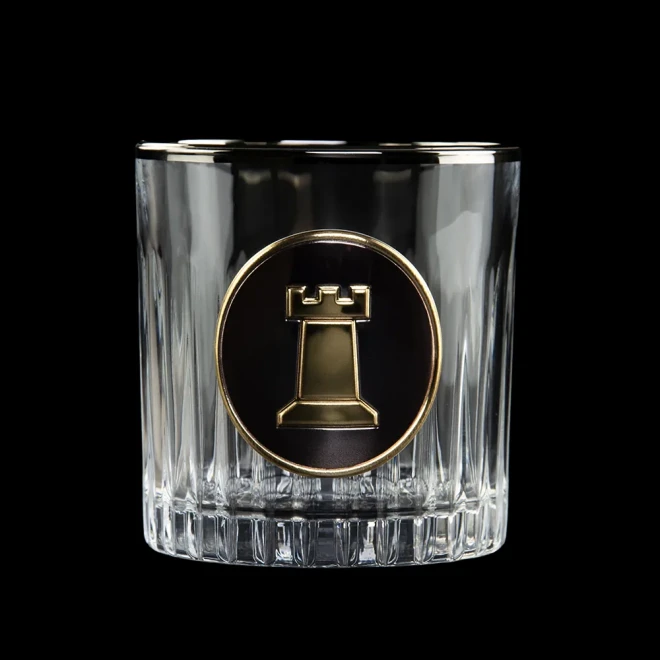 Набір для віскі «ШАХИ» Boss Crystal - 6 кришталевих келихів із графином | Золото, Срібло, Платина