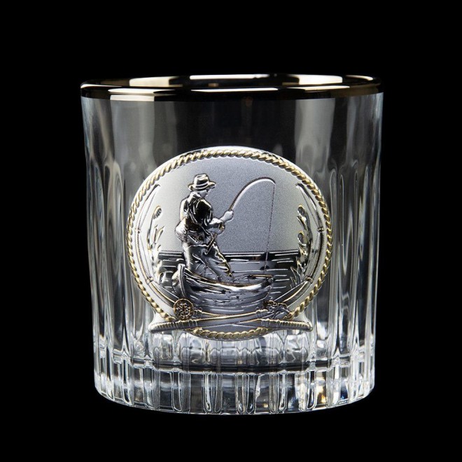«FISHERMAN» Boss Crystal - набір з 6 кришталевих склянок з графином | Золото, Срібло, Платина