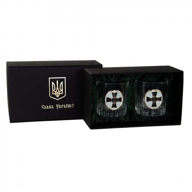 "АРМЕЙСКИЙ" Boss Crystal - набор из 2 хрустальных стаканов | Золото, Серебро