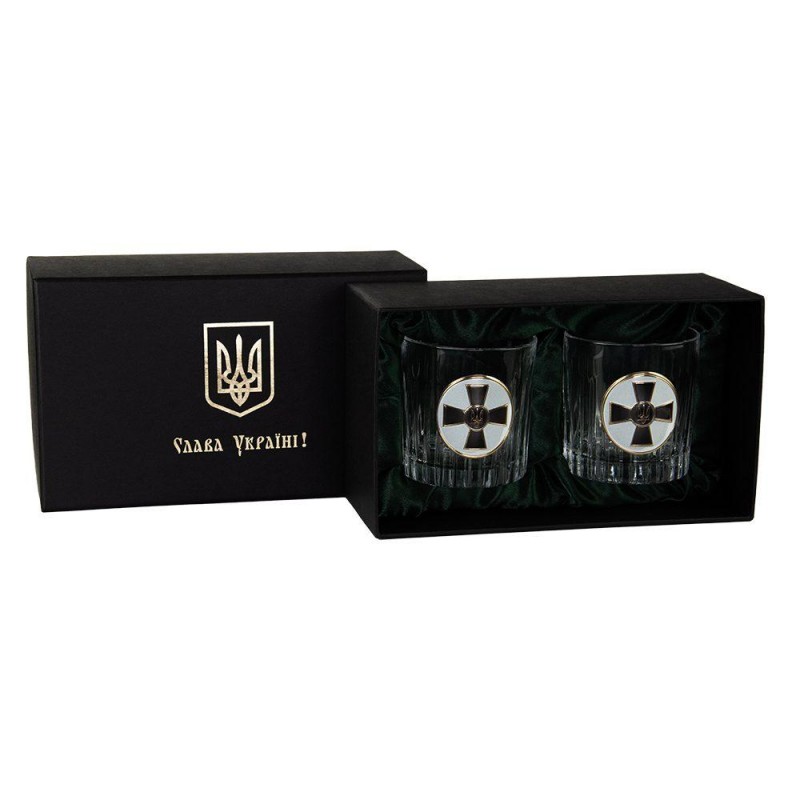 «АРМІЙСЬКИЙ» Boss Crystal - набір з 2 кришталевих склянок | Золото, Срібло