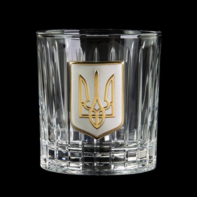 "Тризуб SPINNER" Boss Crystal - набор из 6 вращающихся хрустальных стаканов с графином | Золото, Серебро