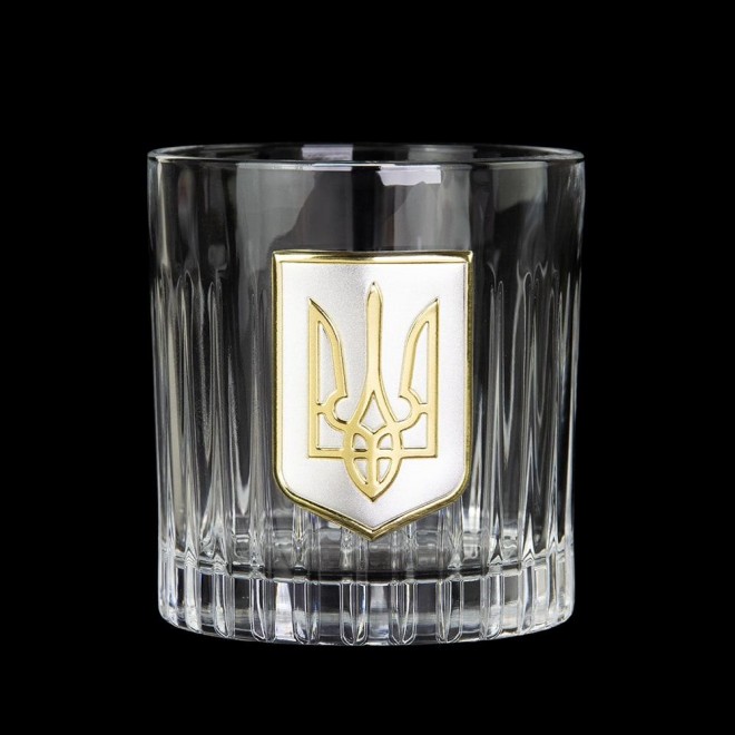 «ТРИЗУБ» Boss Crystal - набір з 2 кришталевих склянок | Золото, Срібло