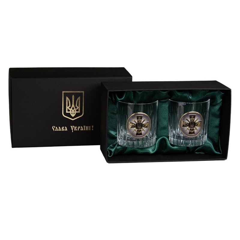 «ГЕНШТАБ» Boss Crystal - набір з 2 кришталевих келихів | Золото, Срібло