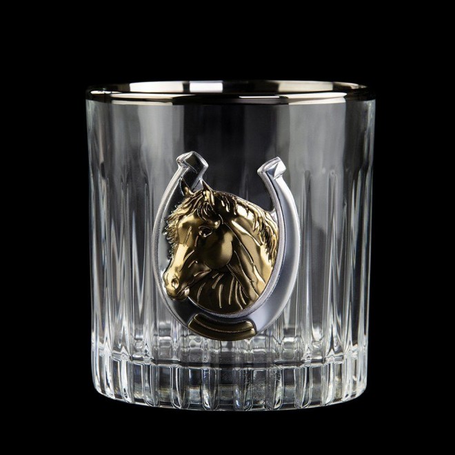 «Золотий кінь» Boss Crystal - набір із 6 кришталевих келихів із графином | Золото, Срібло, Платина