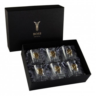 «Золотий кінь» Boss Crystal - набір із 6 кришталевих келихів | Золото, Срібло, Платина