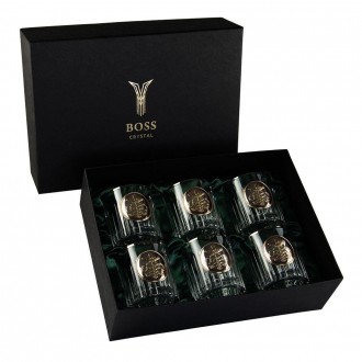 «МИТНИЦЯ» Boss Crystal - набір із 6 кришталевих келихів | Золото, Срібло, Платина