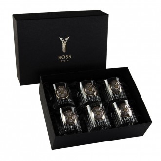 «МНС» Boss Crystal - набір із 6 кришталевих келихів | Золото, Срібло, Платина