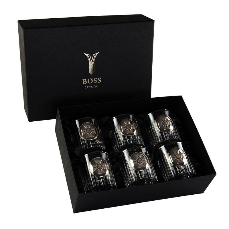 "МЧС" Boss Crystal - набор из 6 хрустальных стаканов | Золото, Серебро, Платина