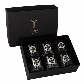 «СБУ» Boss Crystal - набір із 6 кришталевих келихів | Золото, Срібло, Платина