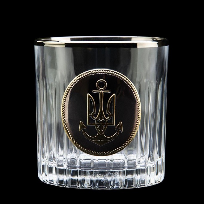 "ШЕВРОН ВМФ" Boss Crystal - набор из 4 хрустальных стаканов с графином | Золото, Серебро, Платина