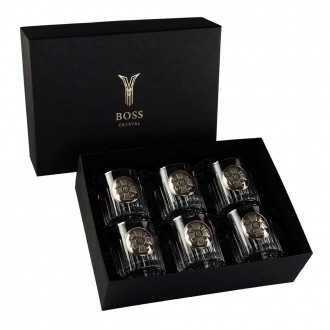 «ШТАБ ВМФ» Boss Crystal - набір із 6 кришталевих келихів | Золото, Срібло, Платина