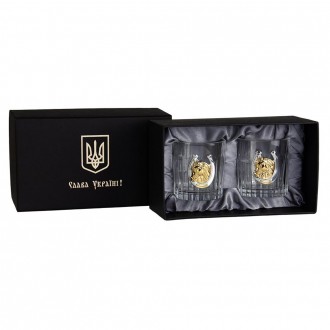 «Золотий кінь» Boss Crystal - набір із 2 кришталевих келихів | Золото, Срібло