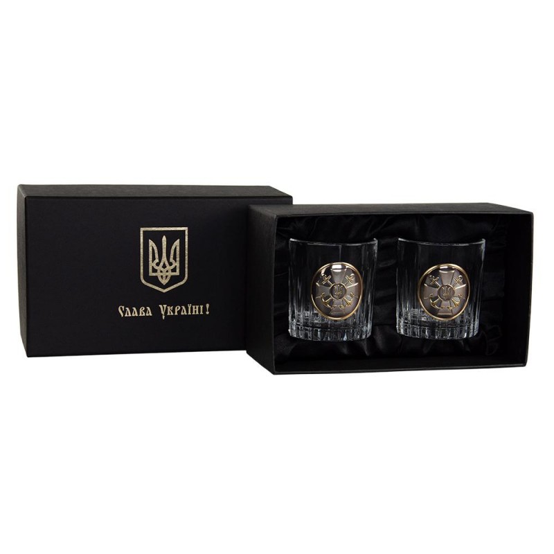 "ШТАБ ВМФ" Boss Crystal - набор из 2 хрустальных стаканов | Золото, Серебро