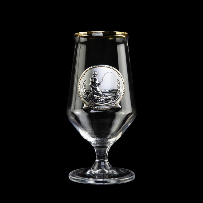 Келихи для пива «FISHERMAN» Boss Crystal - набір з 6 кришталевих келихів | Золото, Срібло