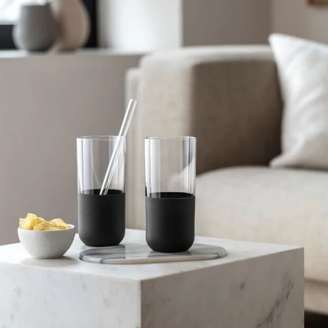 Набір із 4 склянок для води чорний Manufacture Rock Villeroy & Boch, 300 мл