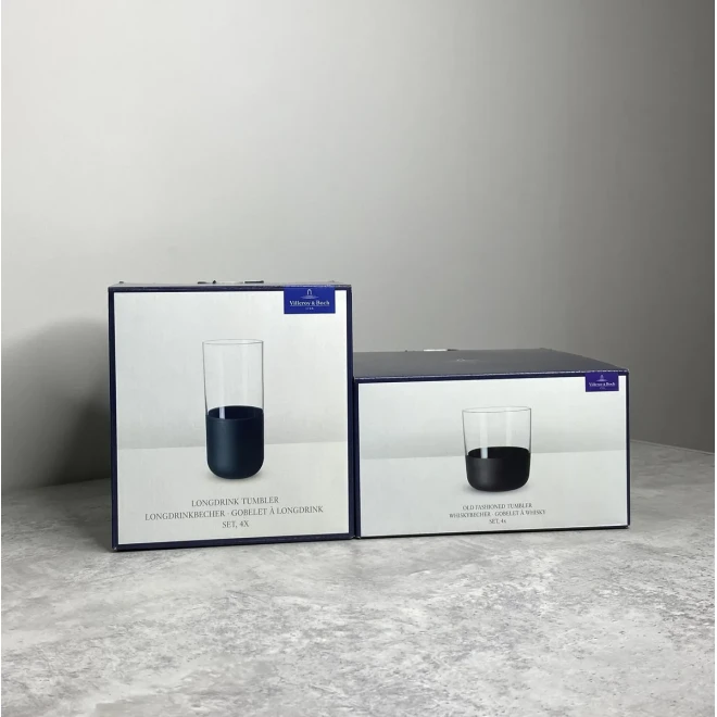 Набір із 4 склянок для води чорний Manufacture Rock Villeroy & Boch, 300 мл